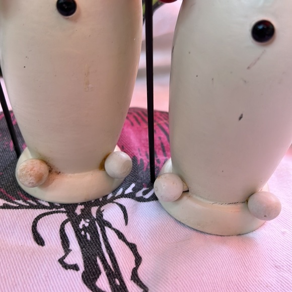 Christmas Candle Sticks Snowmen Painted Wood - Picture 5 of 13